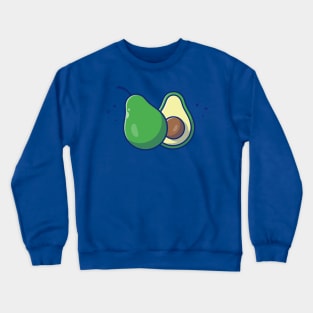 Avocado And Slices Of Avocado Cartoon Crewneck Sweatshirt